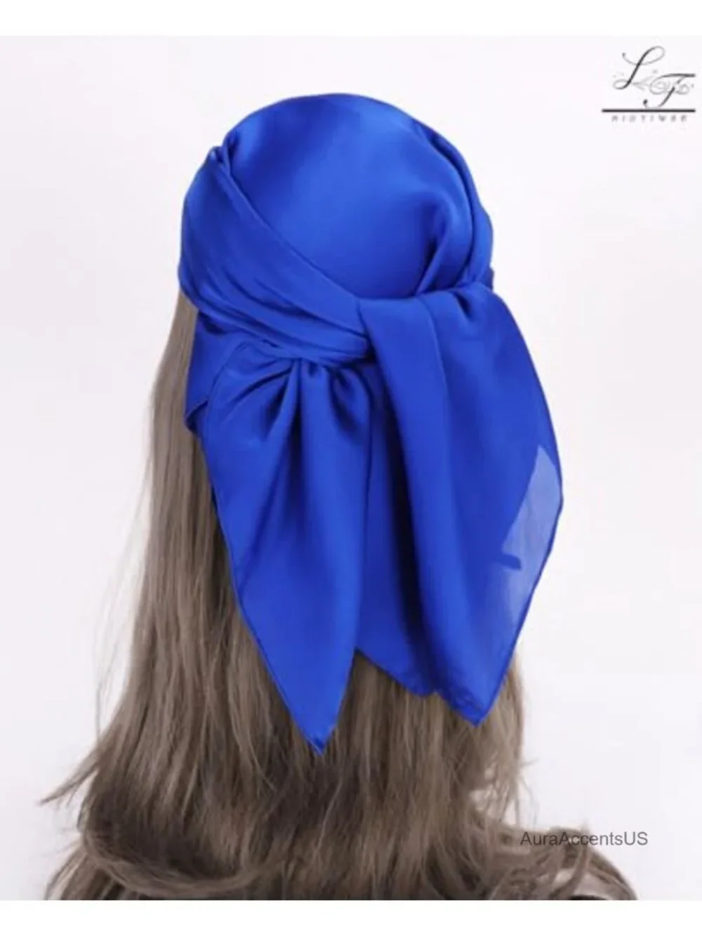 Satin Scarf Square Hair Wrap Headband Handbag Purse Accessory